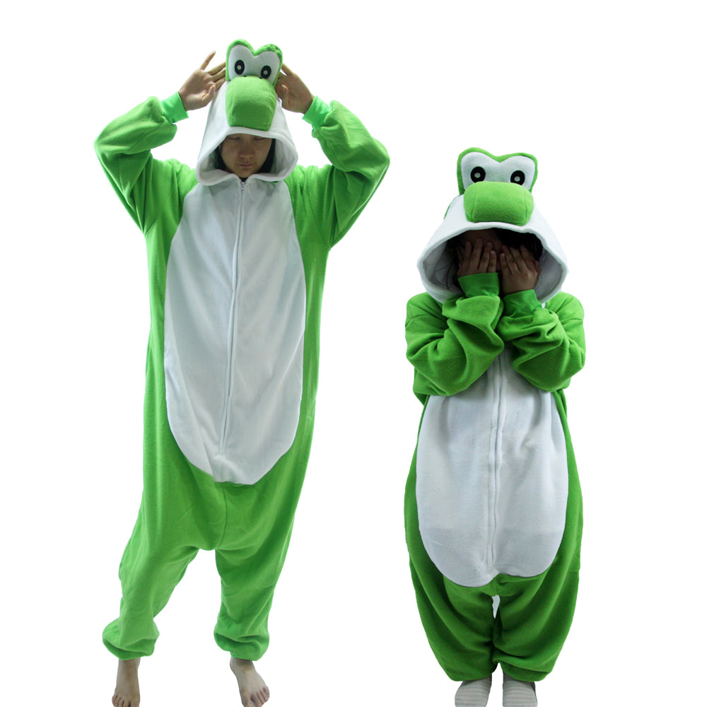 Green Yoshi Costume Adult Kigurumi Onesie Cosplay Pajamas Unisex Halloween Costume Christmas Sleepwear Party Outfit