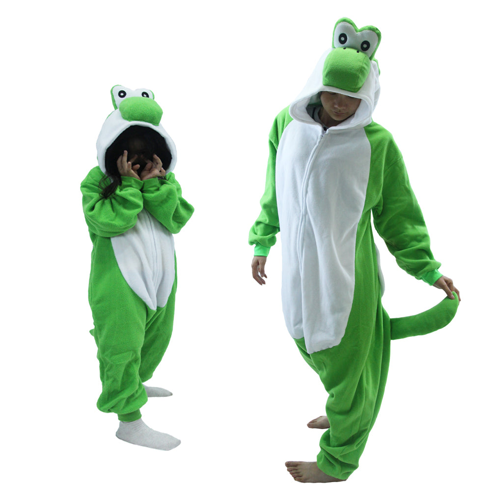 Green Yoshi Costume Adult Kigurumi Onesie Cosplay Pajamas Unisex Halloween Costume Christmas Sleepwear Party Outfit